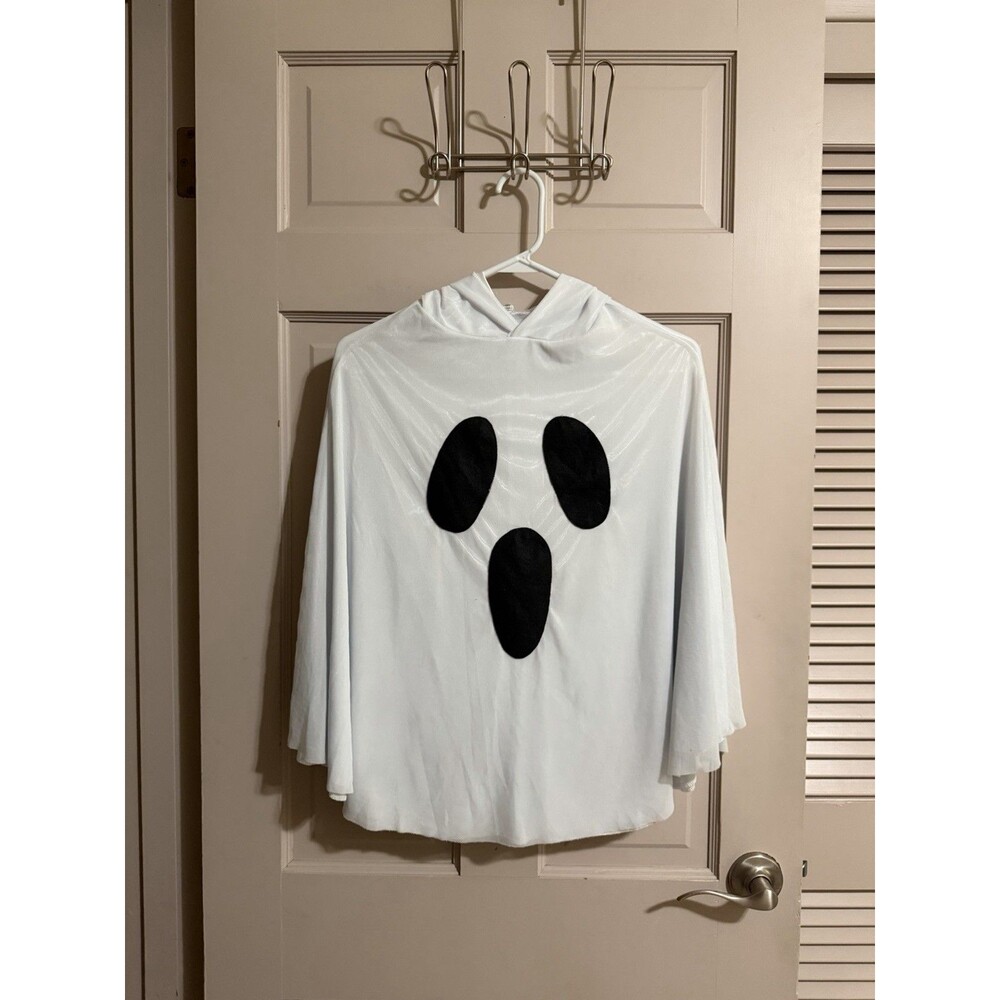 Hooded Ghost Poncho Adult Halloween Costume One Size Fits All Poncho